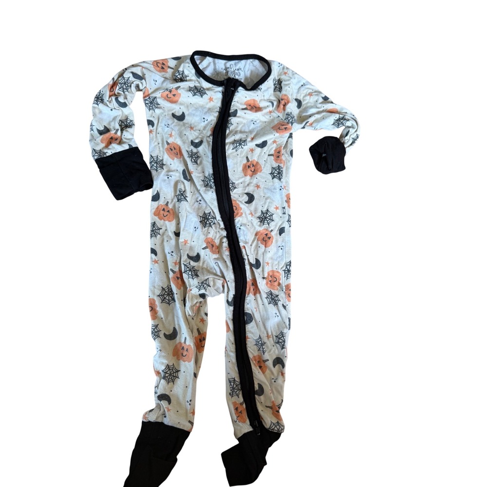 Caden‎ Lane Halloween print bamboo one piece sleeper